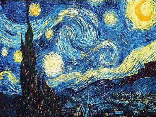 Pintar con Diamantes -Noche Estrellada, Van Gogh- Bastidor 40 x 50 cm. Figured´Art