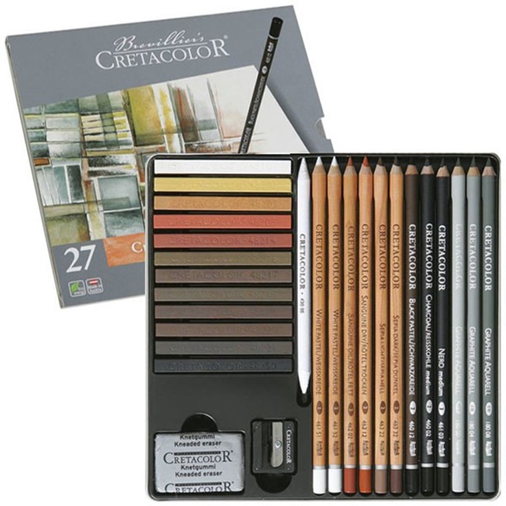 Estuche Metal 27 pzs. Esbozos Creative Cretacolor
