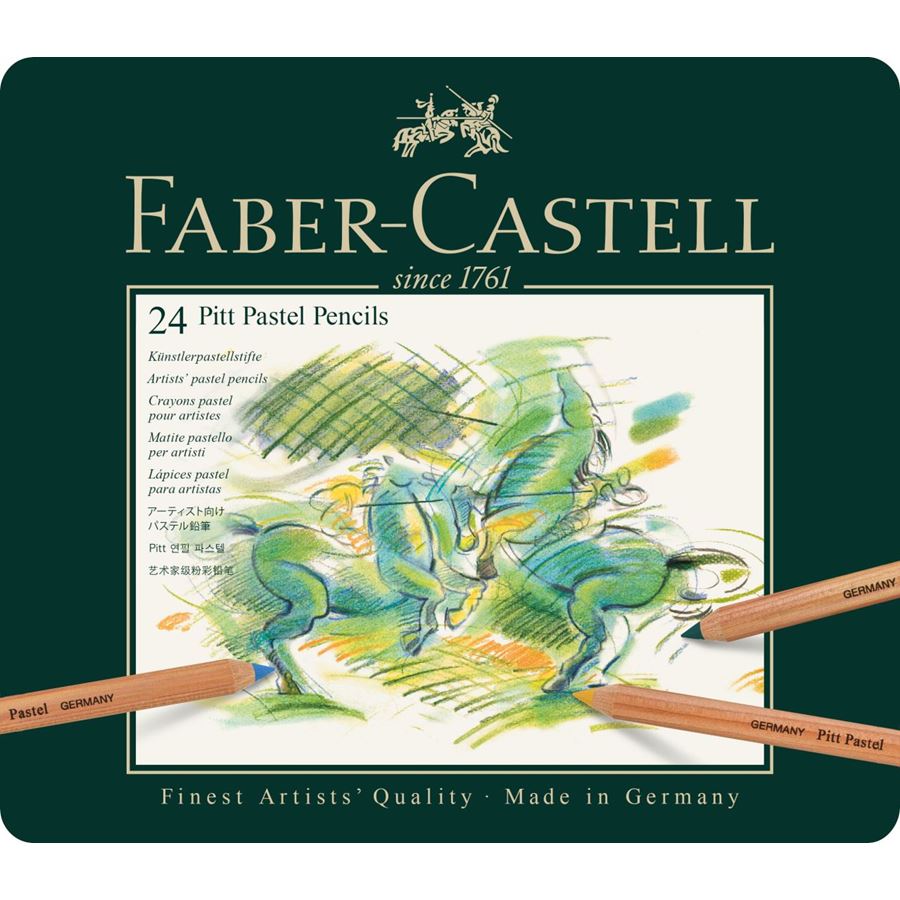 Estuche Metal 24 Lápiz Pastel Pitt Faber-Castell