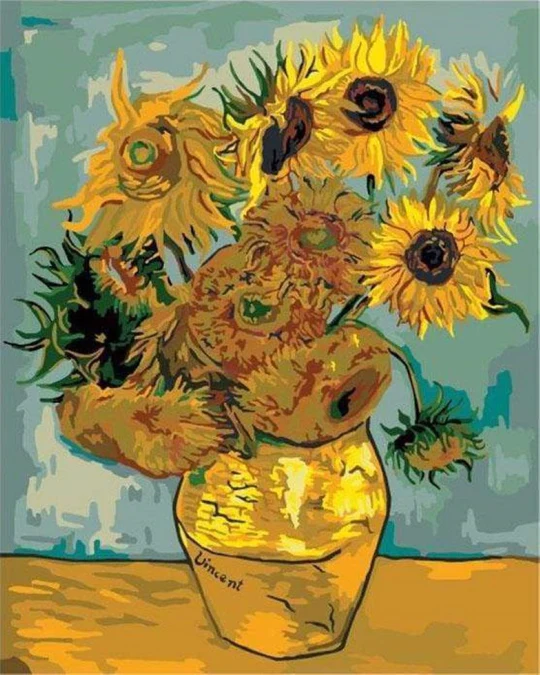 Set Punto de Cruz -Los Girasoles, Van Gogh- 32 x 40 cm. Figured´Art
