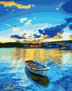 Pintar Por Números -Lago Azul y Barco- Bastidor 40 x 50 cm. Figured´Art