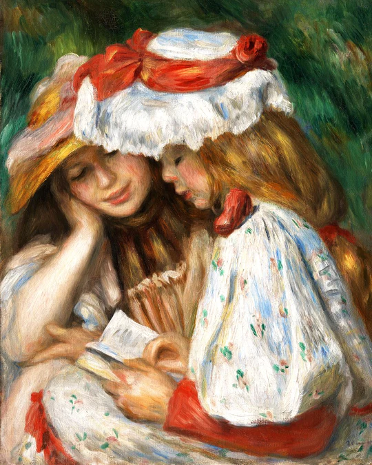 Pintar con Diamantes -Lectura de Chicas Jóvenes, Renoir- Bastidor 40 x 50 cm. Figured´Art