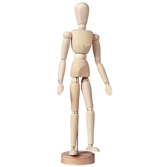 Maniquí Femenino Articulado Madera Lacado 30 cm.