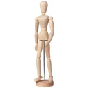 Maniquí Masculino Articulado Madera Lacado 30 cm.