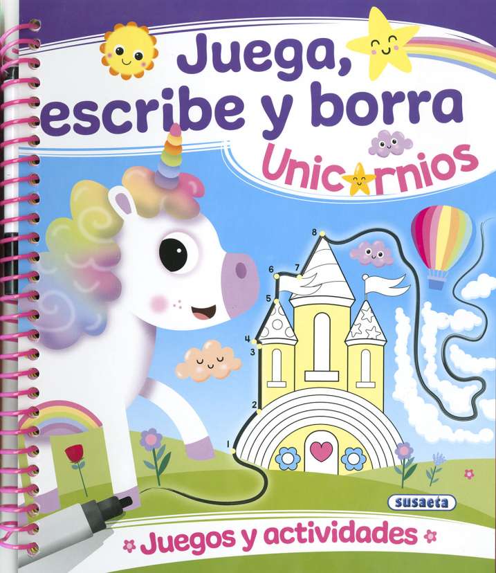 Juega, Escribe y Borra -Unicornios- Susaeta Ediciones