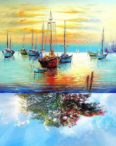 [PN078-Y] Pintar Por Números -Mar Calmado- Bastidor 40 x 50 cm. Figured´Art