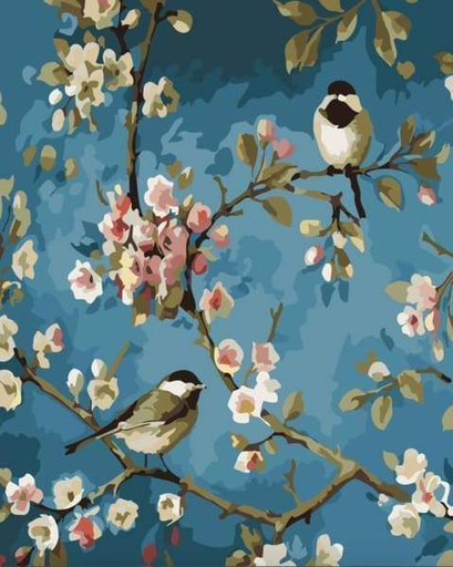 [PN1697-Y] Pintar Por Números -Pájaros- Bastidor 40 x 50 cm. Figured´Art