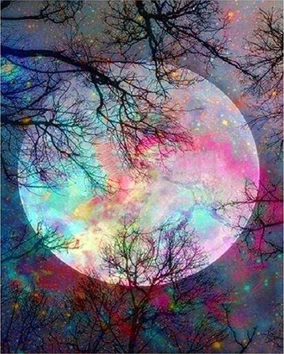 [PN832-Y] Pintar Por Números -Luna Multicolor- Bastidor 40 x 50 cm. Figured´Art