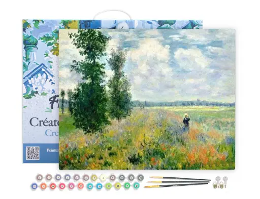[PN1315-Y] Pintar Por Números -Campo de Amapolas, Monet- Bastidor 40 x 50 cm. Figured´Art