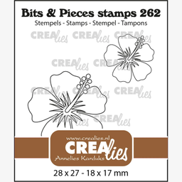 [CLBP262] Set 2 Sello Acrílico -Hibiscus- 28 x 27 / 18 x 17 mm. Crealies
