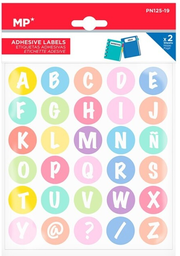 [PN125-19] Etiquetas Adhesivas Alfabeto Pastel 23 mm. (2 Hojas)