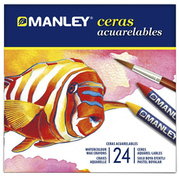 [MNQ00424] Estuche Ceras Acuarelables 24 Colores Manley
