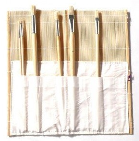 [90590104] Esterilla Porta Pinceles Bambú 33,5 x 36 cm.