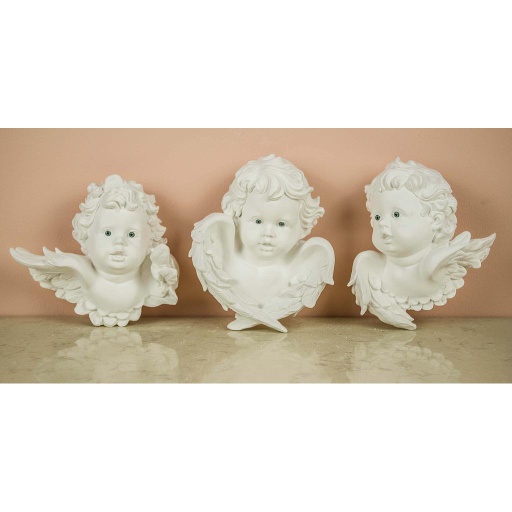 [ALA 9113] Cabezas Angeles 14 cm. (3 pzs.) Escayola