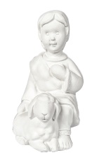 [ALA 0813] Figura Pastor Infantil con Borrego 12 cm. Escayola