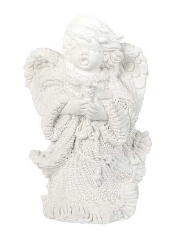 [ALA 1309 D] Angel Lana con Paloma 24 cm. Escayola