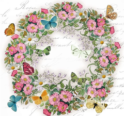 Servilleta 33 x 33 cm. -Wreath Of Flowers-