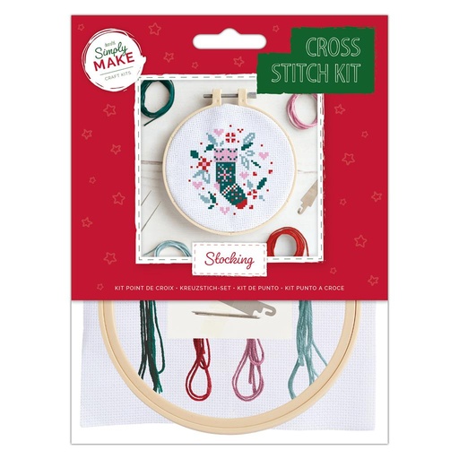 [DSM 106160] Set Punto de Cruz -Calcetín Navidad- Docrafts