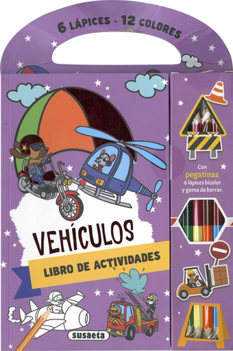 [S3619004] 6 Lápices, 12 Colores -Vehículos- Susaeta Ediciones