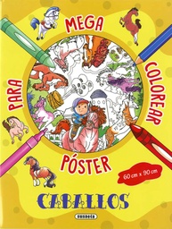 [S6042001] Poster para Colorear -Caballos- Susaeta