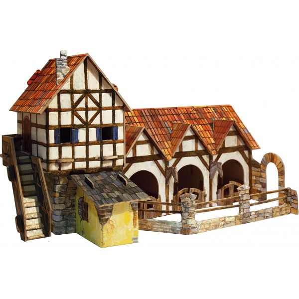 [264] Kit Construcción Cartón -Establo Medieval- Clever Paper