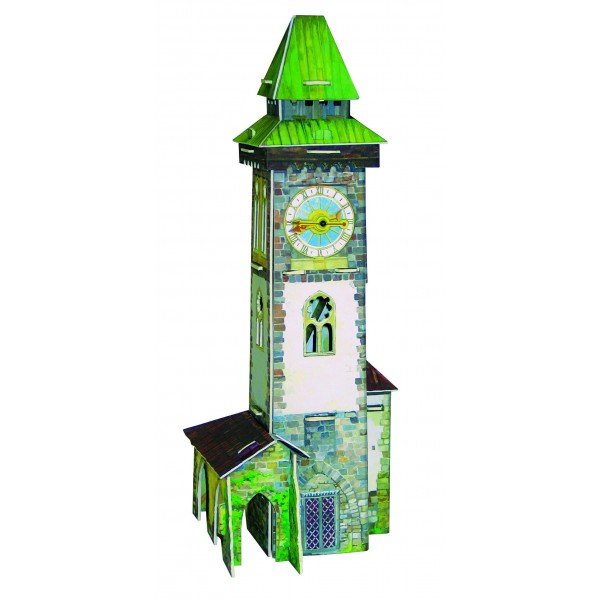 [277] Kit Construcción Cartón -Torre con Reloj de Cuarzo- Clever Paper