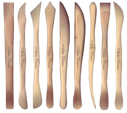 Palillo Modelar Doble 20,5 cm. Madera Natural Artis Decor
