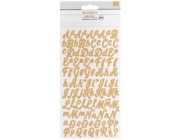 [346651] Alfabeto Adhesivo Alpha Gold Glitter (2 Hojas) American Crafts