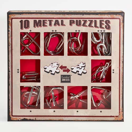 [473358] Set 10 Puzzles Metal -Rojo- Eureka