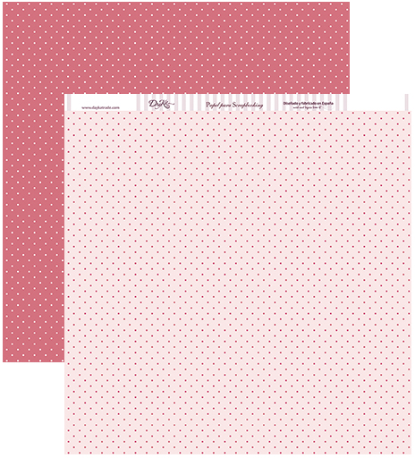 [SCP-183] Hoja Scrap 30,5 x 30,5 cm. -Fondo Puntos Rojos / Rosa- Dayka
