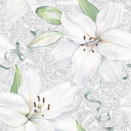 Servilleta 33 x 33 cm. -White Lily With Ribbon-