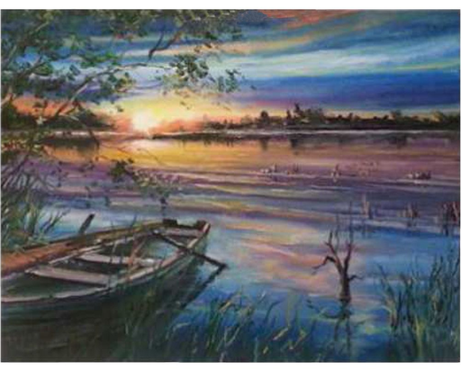 [0616008250] Pintar Por Números -Atardecer en Albufera- Bastidor 30 x 40 cm. (27 pzs.)