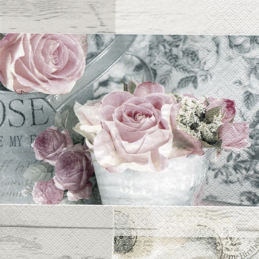 Servilleta 33 x 33 cm. -Belle Fleurs de París Vintage Rosé-
