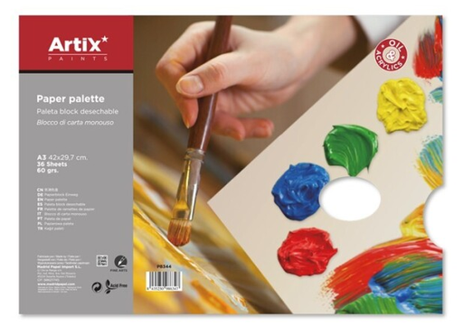 [PB344] Paleta Desechable Papel Bloc 36 Hojas A3 29,7 x 42 cm. Artix