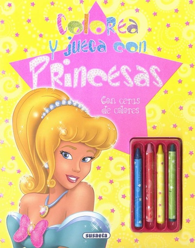 [S6023002] Colorea y Juega con Princesas (con Ceras de Colores)) Susaeta