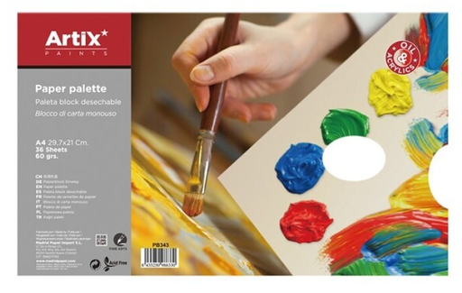 [PB343] Paleta Desechable Papel Bloc 36 Hojas A4 21 x 29,7 cm. Artix