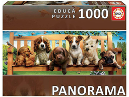 [19038] Puzzle 1000 piezas -Perritos en el Banco, Panorama- Educa