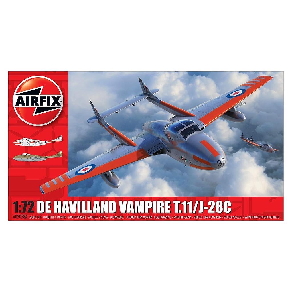 [A02058A] Avión 1/72 -De Havilland Vampire T.11 / J-28C- Airfix