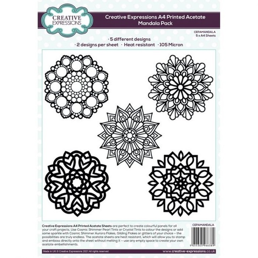 [CEPAMANDALA] Acetatos A4 Impresos -Mandalas- (5 Hojas)