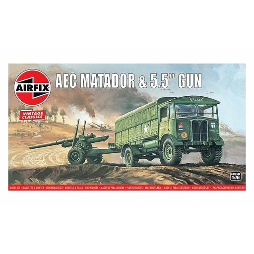 [A01314V] Vehículo + Cañón 1/76 -AEC Matador + Cañón 5.5- Airfix