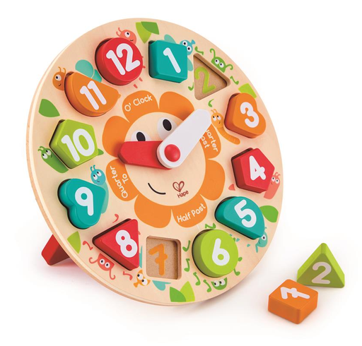 [E1622] Puzzle Encajable Madera -Reloj Robusto- Hape