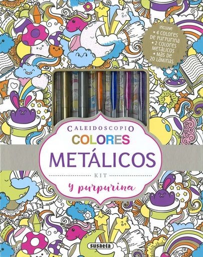 [S6027005] Colorear con Rotuladores de Gel -Colores Metálicos y Purpurina- Susaeta