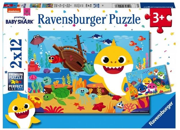 [05123 6] Puzzles 2 x 12 piezas -Baby Shark Ocean- Ravensburger