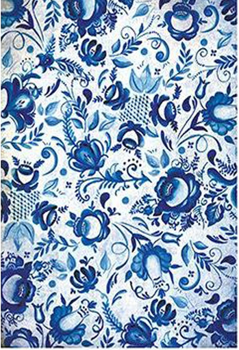 [PA184] Papel Arroz Decorado 30x40 cm. -Floritura Azul- Cadence