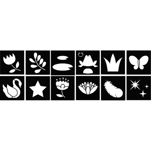 [15093007] Set 12 Plantillas Stencil 9 x 9 cm. -Lovely Swan- Artemio