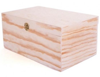 Caja Madera Contrachapado Pino Rectangular con Cierre