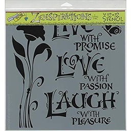 [3603-708] Plantilla Stencil 15x15  &quot;Live Love Laugh&quot; Zenspirations