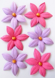 [2036-201] Flores Papel 50 mm. -Lirios Mulberry Blush- (6 pzs.) Vaessen Creative