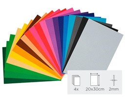 [21899] Surtido Colores Goma Eva 2 mm. 20 x 30 cm. (20 Hojas)