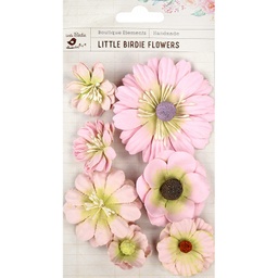 [59] Flores Papel -Jamie Pearl Pink- (7 pzs.) Little Birdie